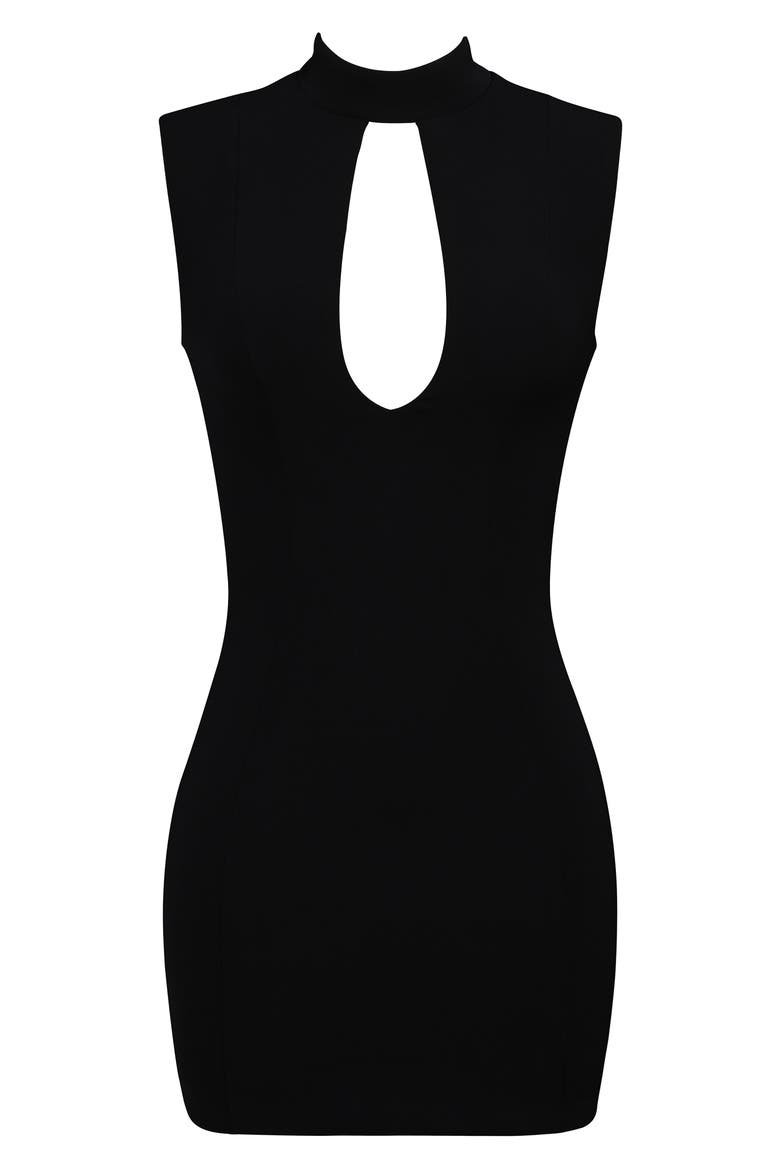 Rosa Black Cutout Crepe Minidress, Alternate, color, BLACK
