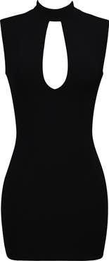 HOUSE OF CB Rosa Black Cutout Crepe Minidress