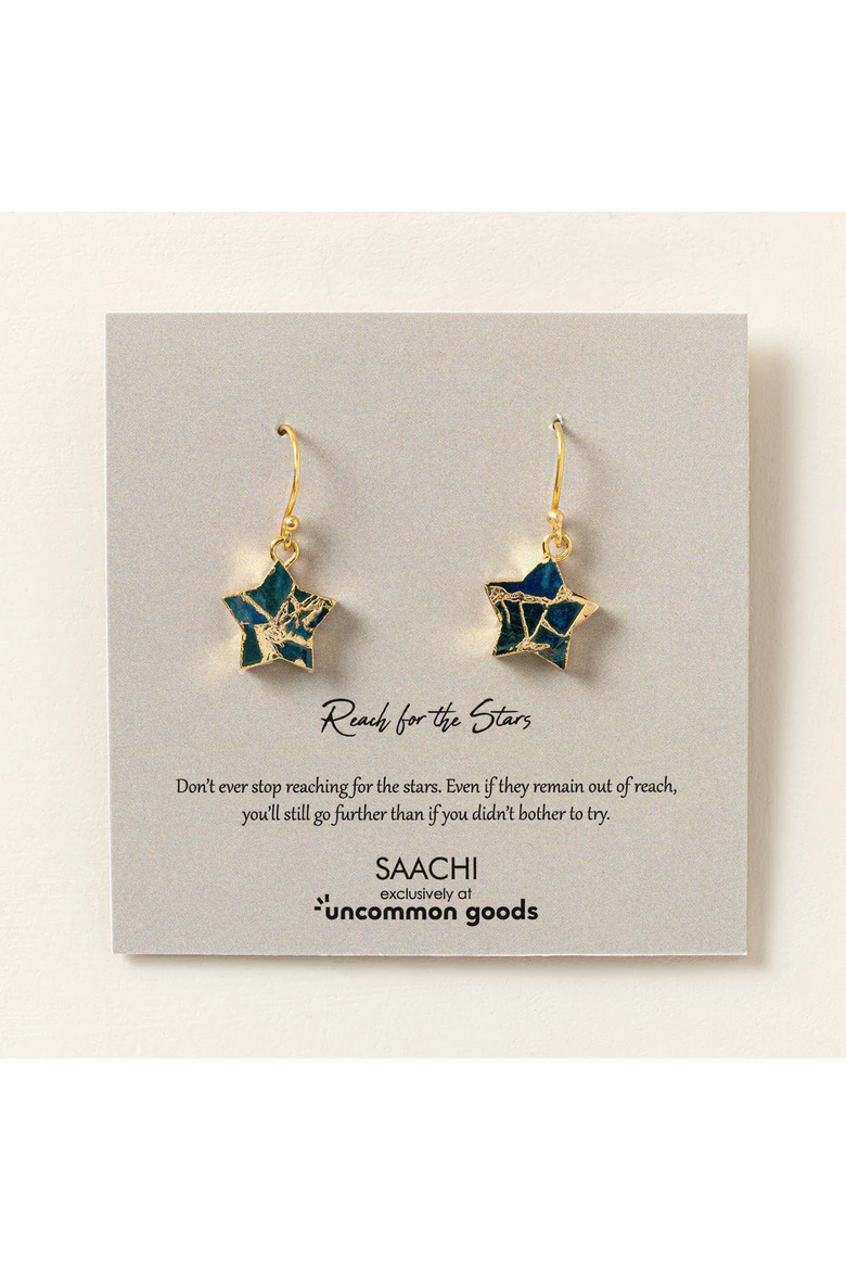Reach for the Stars Mosaic Stone Earrings, Alternate, color, Gold