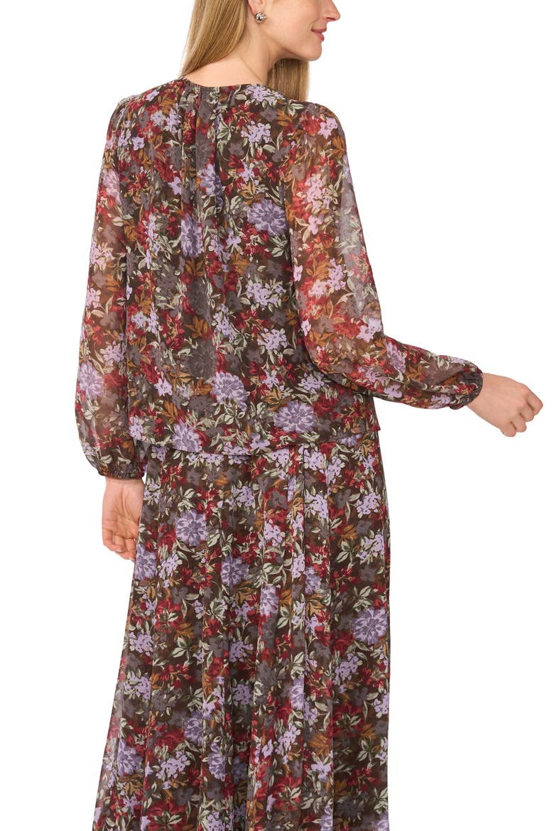 Print Maxi Skirt, Alternate, color, SADDLE BROWN