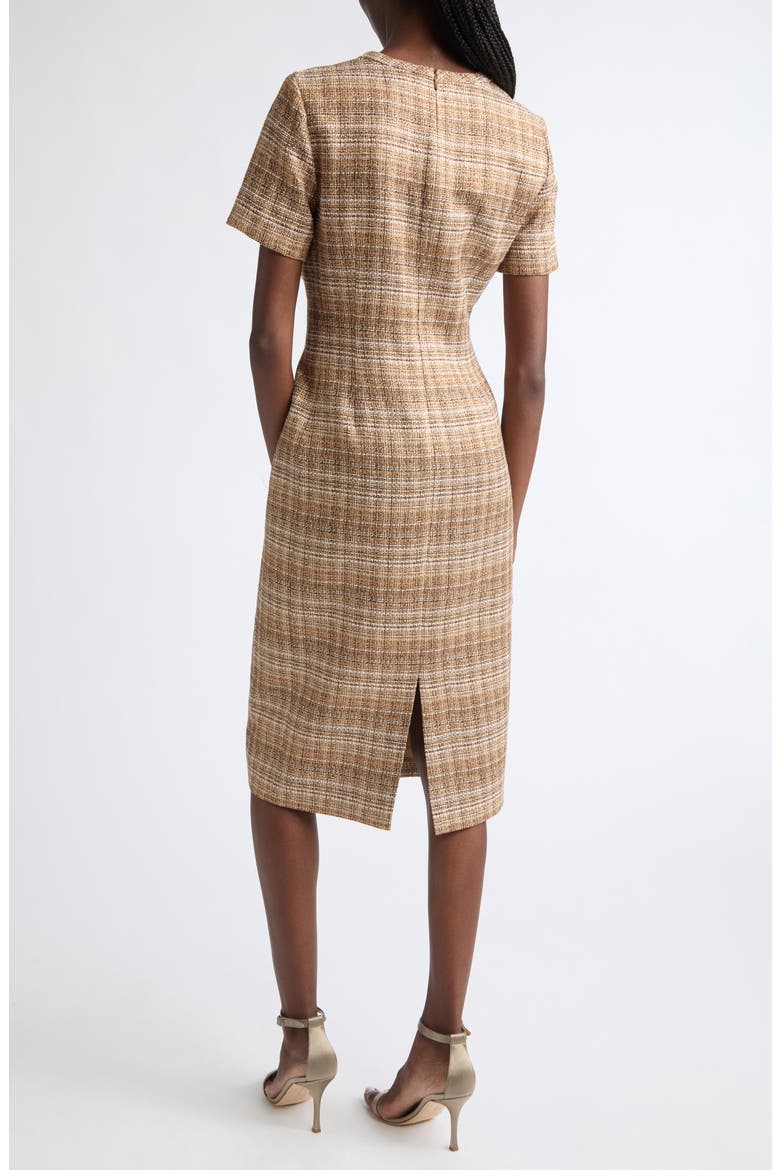 Artisanal Weave Tweed Midi Dress, Alternate, color, COPPER MULTI