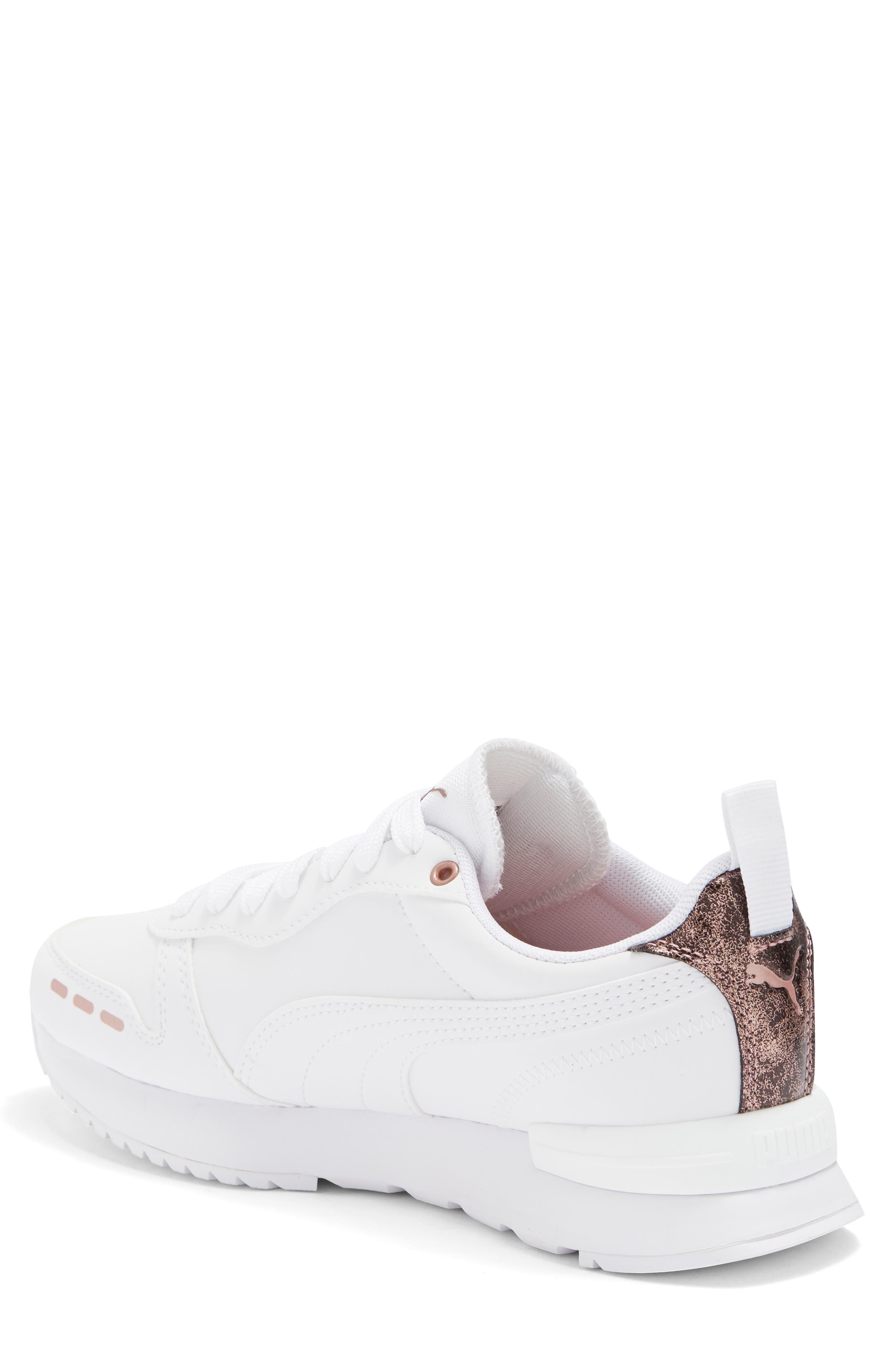 R78 Raw Metallics Athletic Shoe, Alternate, color, WHITE-WHITE-ROSE GOLD