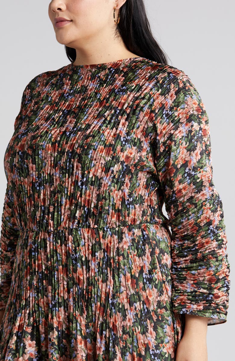 Vince Wild Primrose Long Sleeve Midi Dress, Alternate, color, 