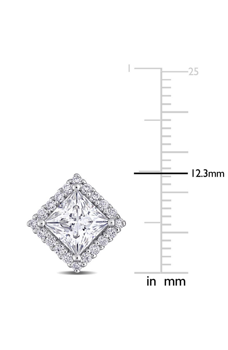 Julianna B. Moissanite Diamond Halo Earrings 10k White Gold, Alternate, color, 