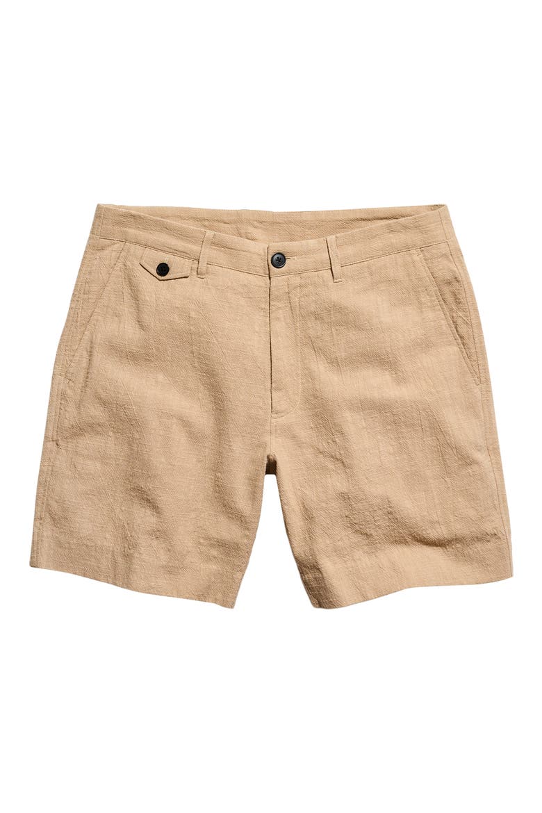 Moore Slub Cotton Shorts, Alternate, color, KHAKI