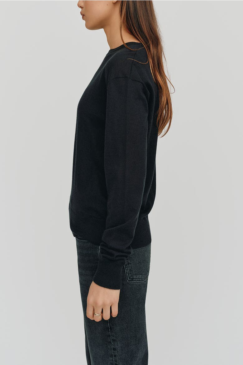 Marguerite Paper Thin Cashmere Sweater, Alternate, color, Black