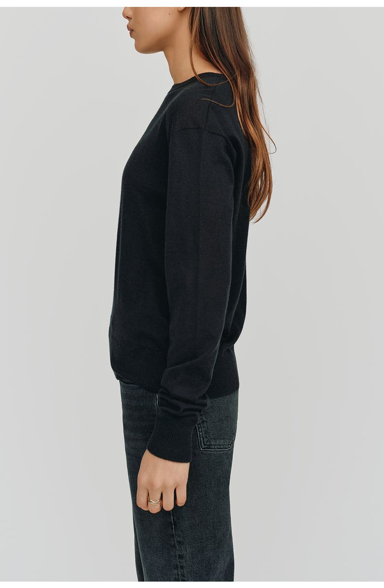 Kathryn McCarron Marguerite Paper Thin Cashmere Sweater, Alternate, color, Black