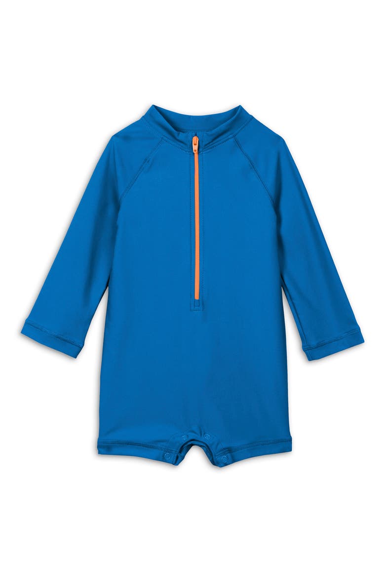 Long Sleeve One-Piece Rashguard Swimsuit, Main, color, BLUEBERRY