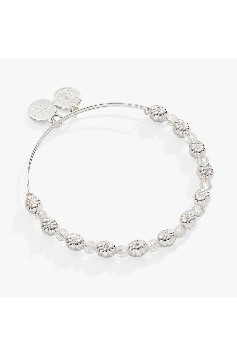 Pumpkin + Crystal Beaded Bangle, Main, color, Silver