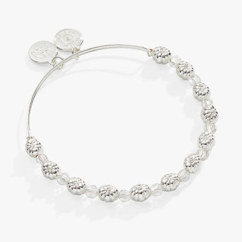 Pumpkin + Crystal Beaded Bangle
