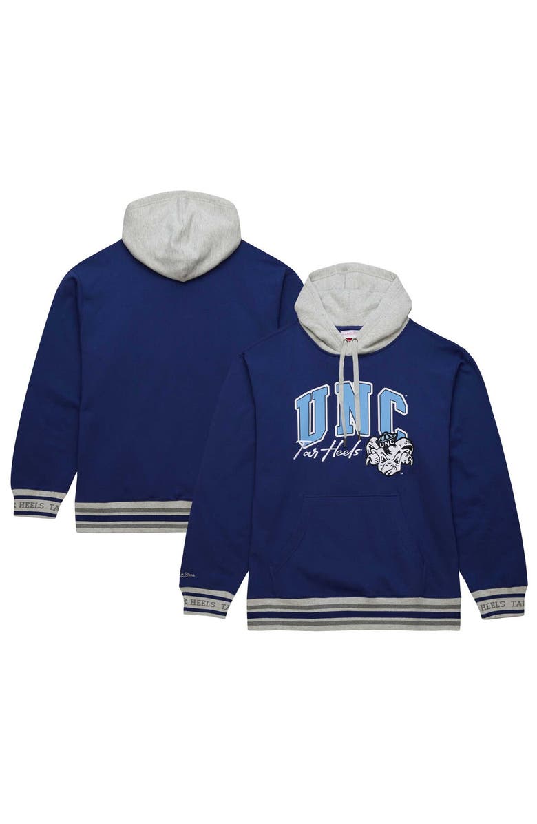 Mitchell & Ness Men's Mitchell & Ness Navy North Carolina Tar Heels Arched Fleece Pullover Hoodie, Main, color, 