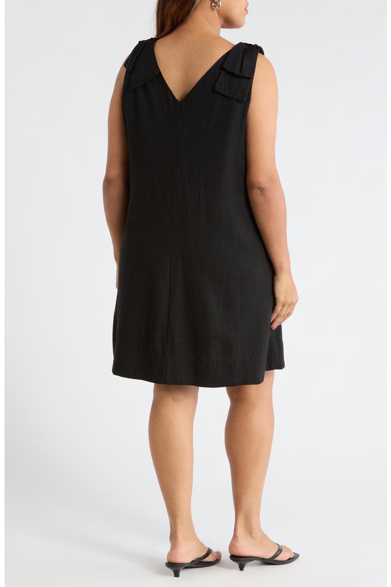 V-Neck Minidress, Alternate, color, RICH BLACK