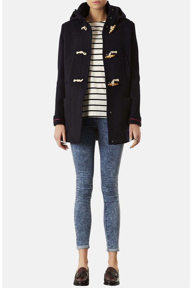 Hooded Toggle Duffle Coat, Alternate, color, NAVY BLUE