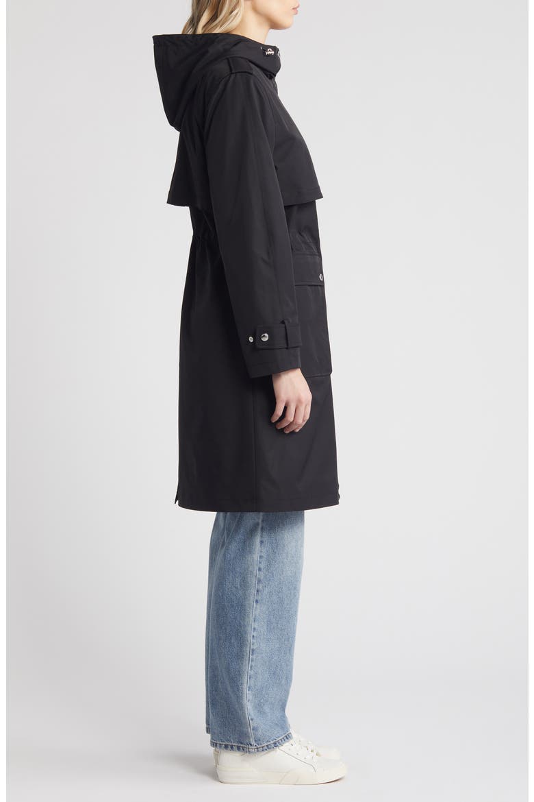 Hooded Trench Coat, Alternate, color, BLACK