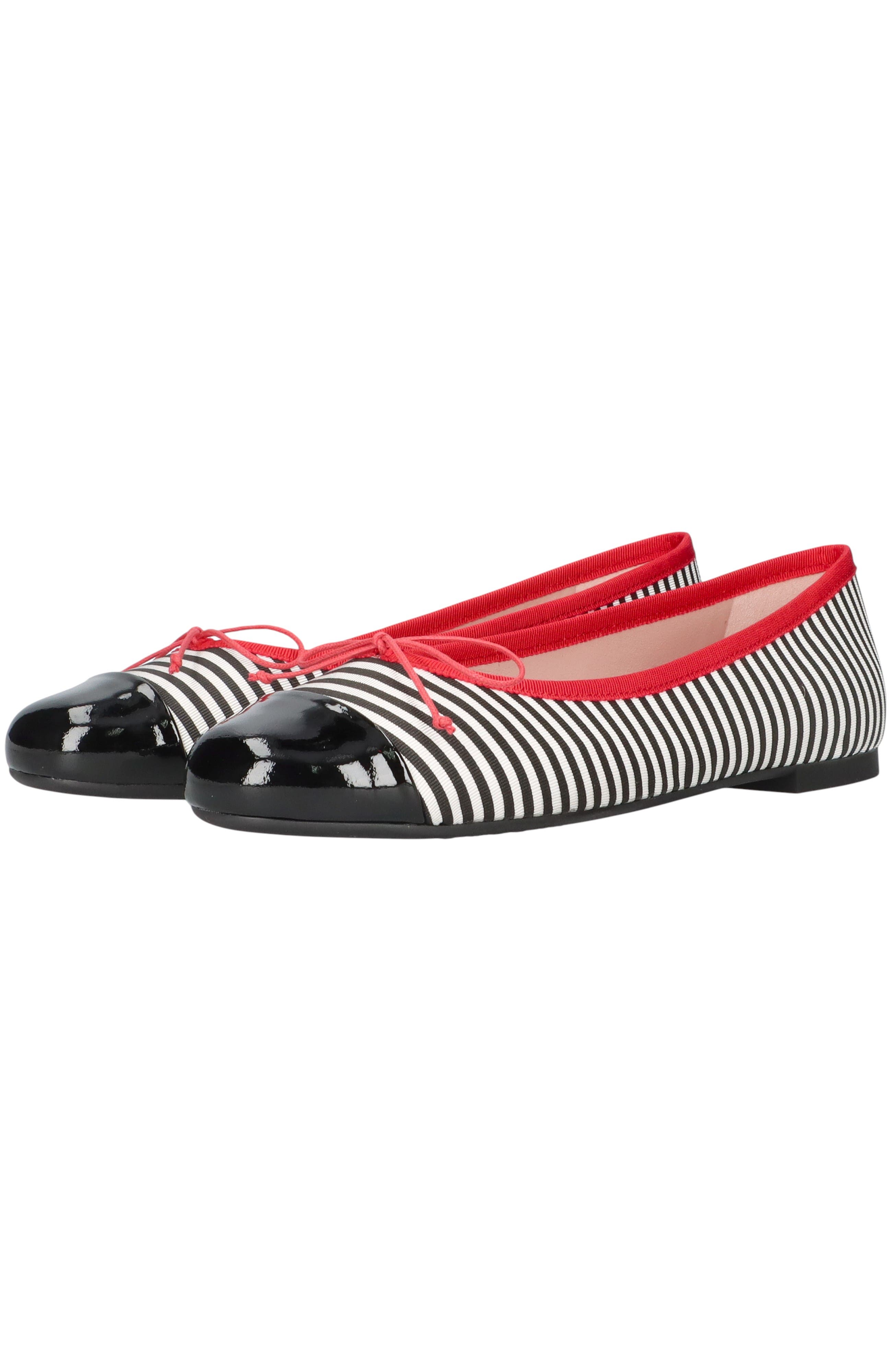 Round Toe Toecap Textile Ballet Flat, Alternate, color, Blue Stripes