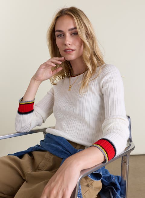 Aven Merino Wool Ribbed Top