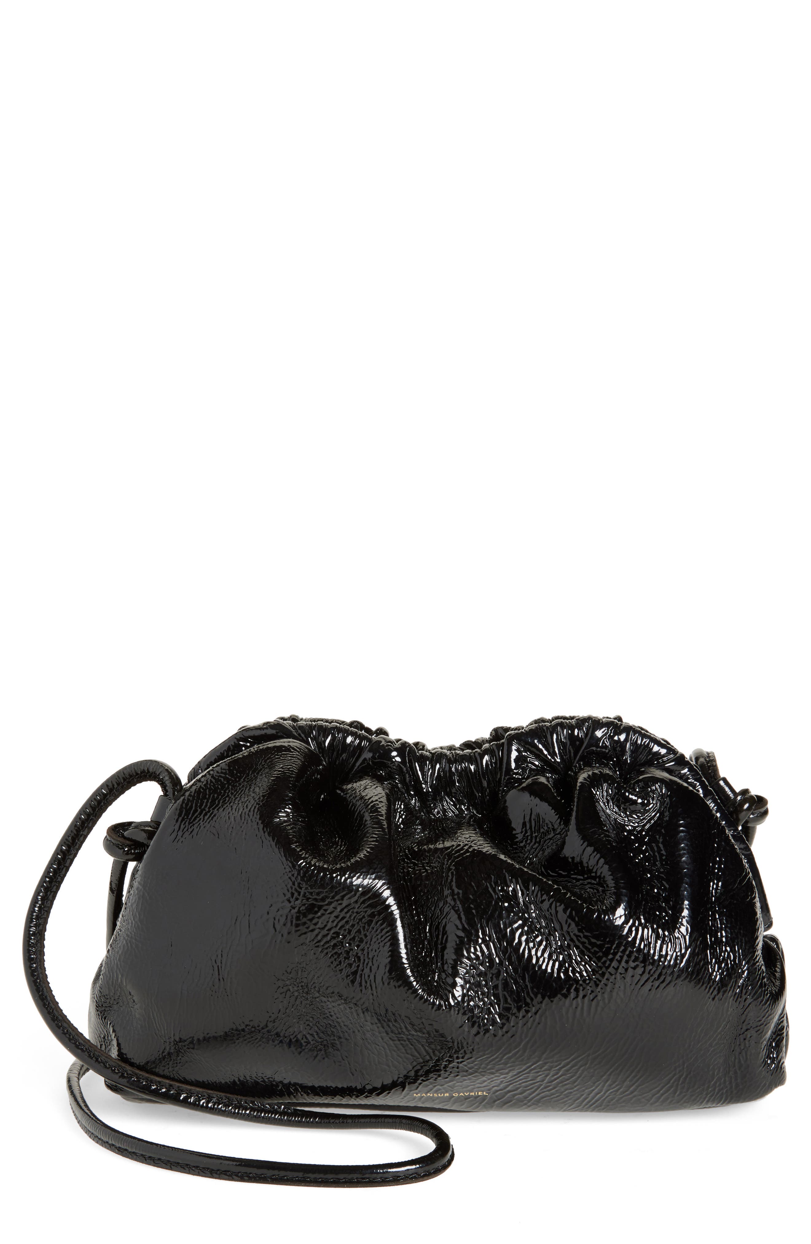Mansur Gavriel Mini Cloud Leather Clutch, Main, color, Black Flamma