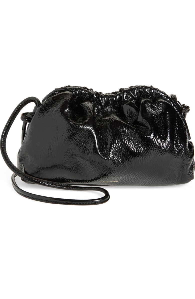 Mansur Gavriel Mini Cloud Leather Clutch, Main, color, Black Flamma