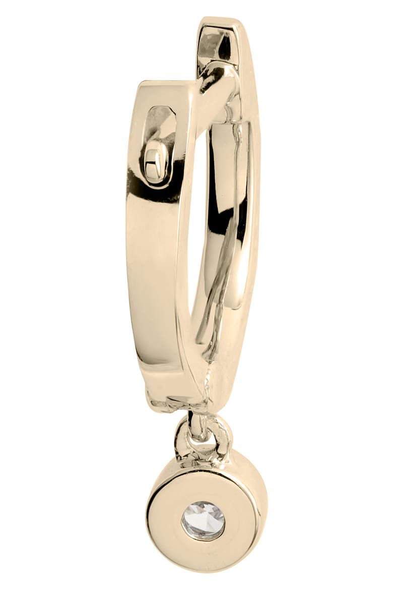 Bezel Diamond Huggie Hoop Earrings, Alternate, color, YELLOW GOLD/ DIAMOND