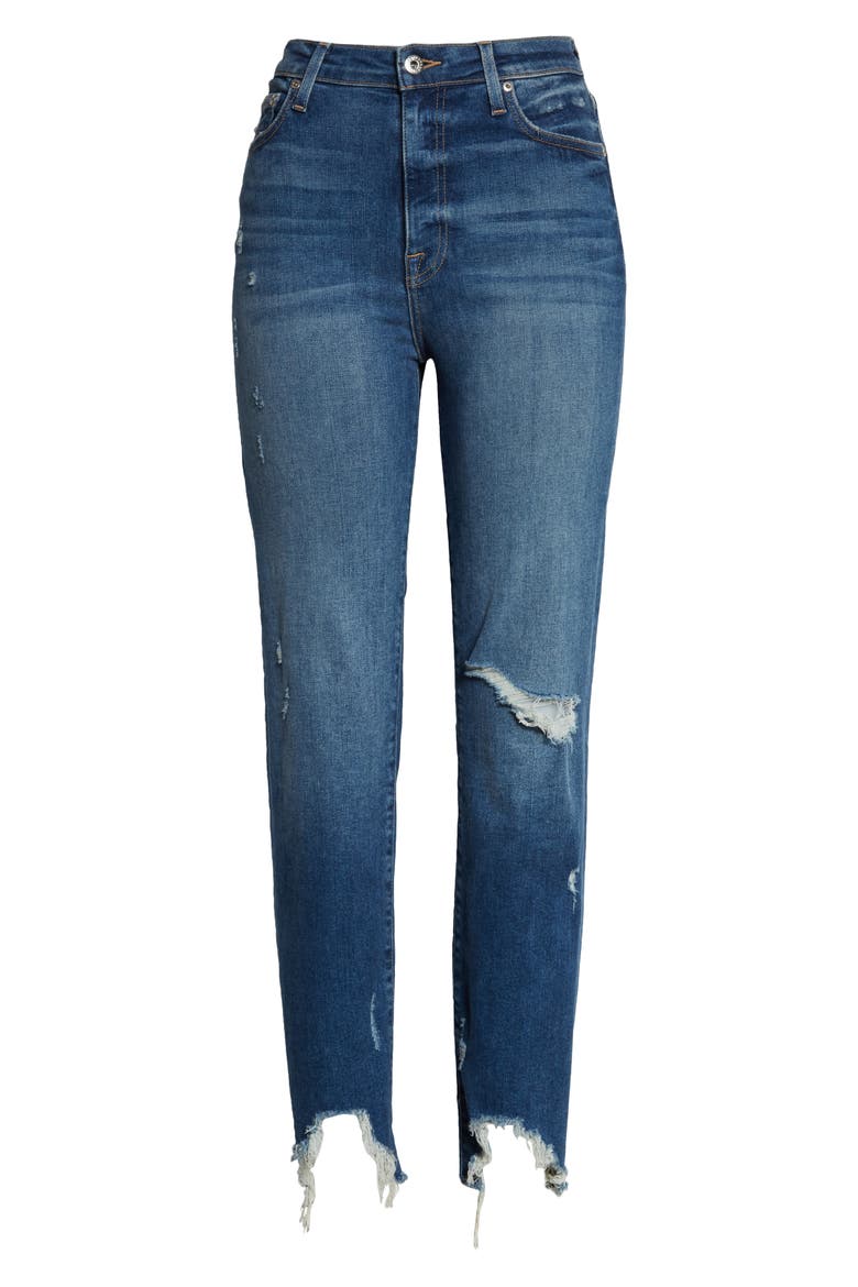 River High Waist Distressed Straight Leg Jeans, Alternate, color, DISTRESSED ATLANTIC