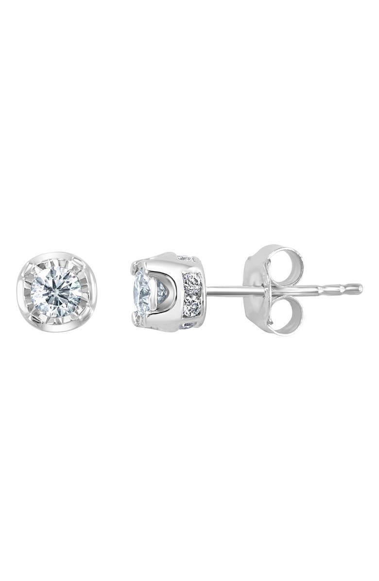 EFFY Sterling Silver Bright Cut Round Diamond Stud Earrings - 0.92 ctw, Main, color,