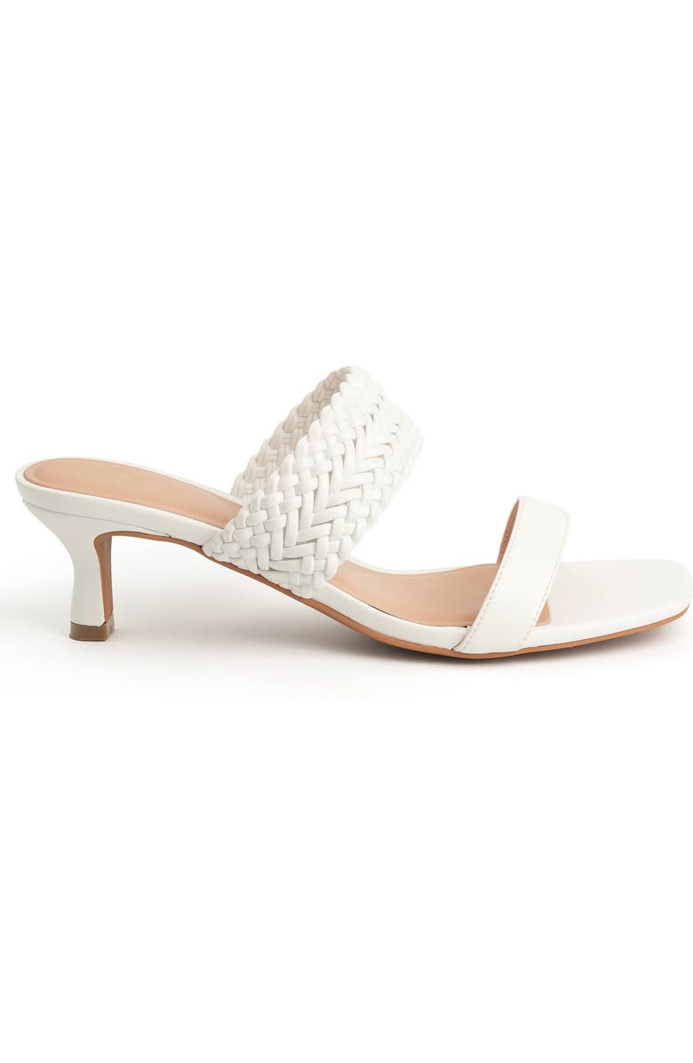 NEW YORK AND COMPANY Gretchen Kitten Heel Slide Sandal, Alternate, color, White