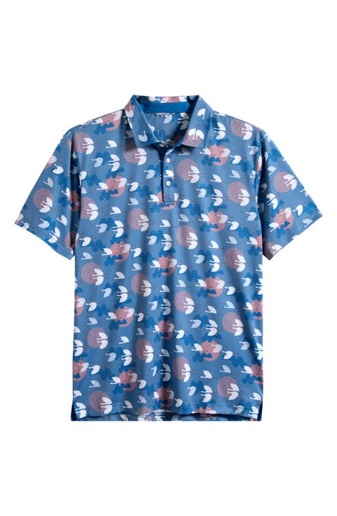 Windward Bird Print Performance Golf Polo