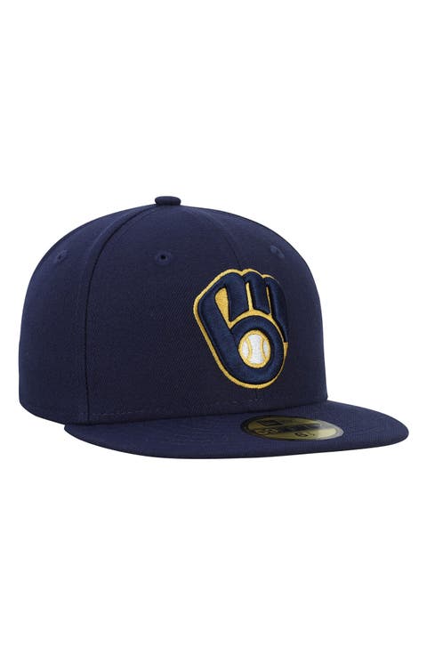 Youth New Era Navy Milwaukee Brewers Authentic Collection On Field 59FIFTY Fitted Hat
