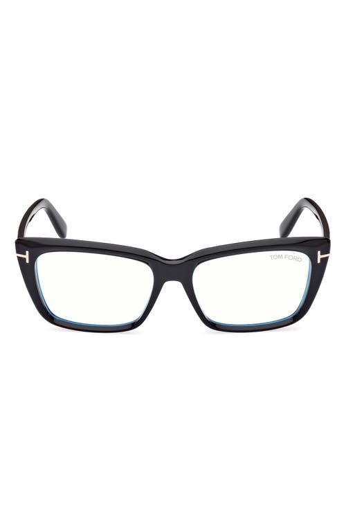 Tom Ford 56mm Square Blue Light Blocking Glasses In Multi