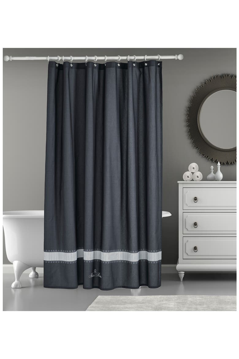 Circle in Square Shower Curtain, Alternate, color, ANTHRACITE