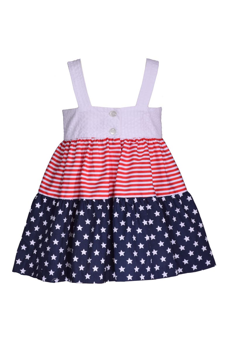 Kids' Americana Bow Shoulder Dress, Alternate, color, RED