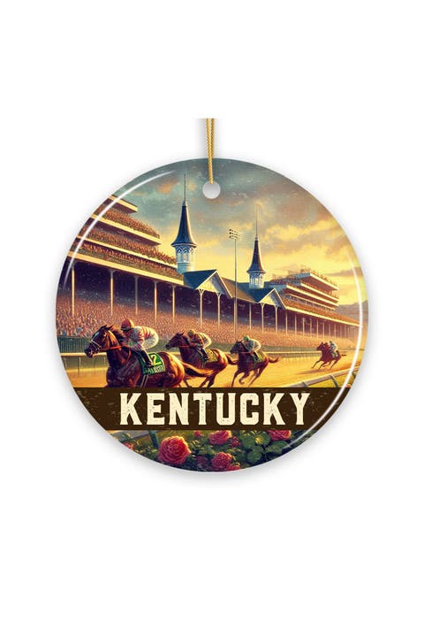 Kentucky Horse Racing Vintage Poster Ornament