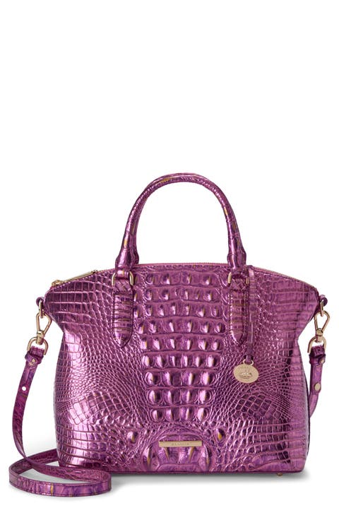 Duxbury Croc Embossed Leather Satchel