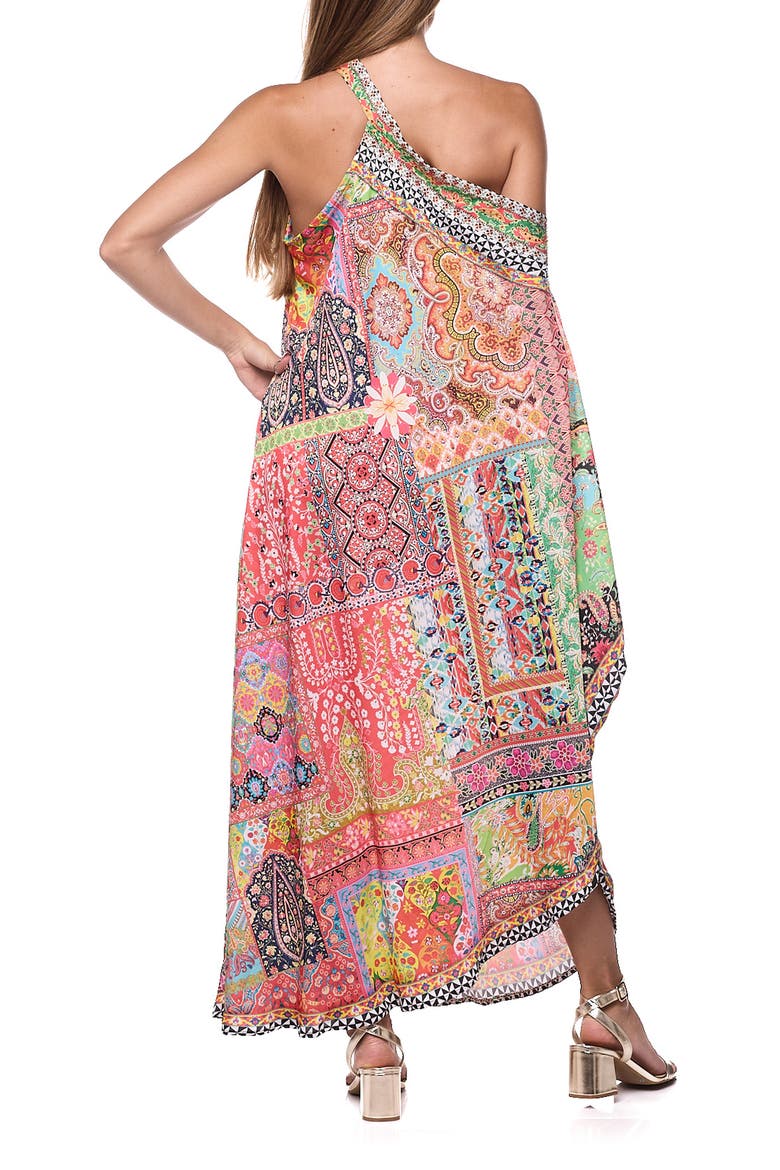 One-Shoulder Cover-Up Maxi Dress, Alternate, color, PINK