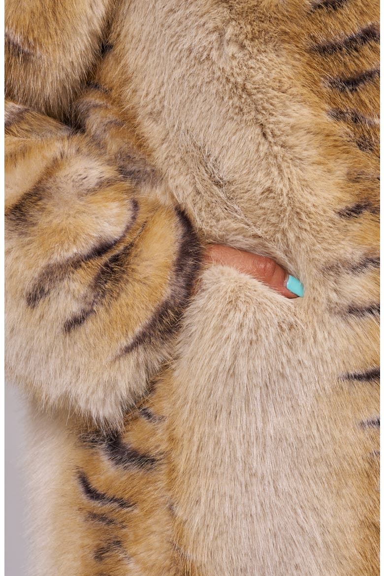 Elle Faux Fur Jacket, Alternate, color, CREAM MULTI