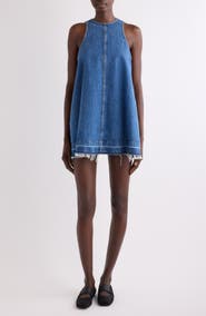 Givenchy Raw Hem Trapeze Denim Minidress