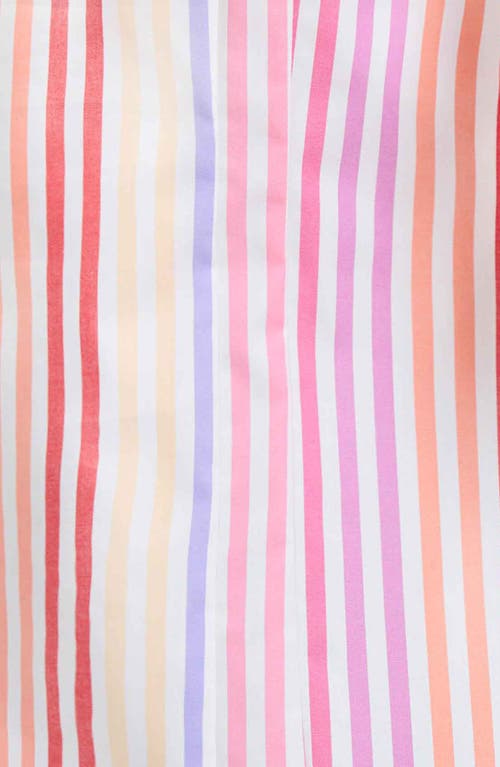 Foxcroft Taylor Stripe Cotton Button-up Shirt In Pink Multi