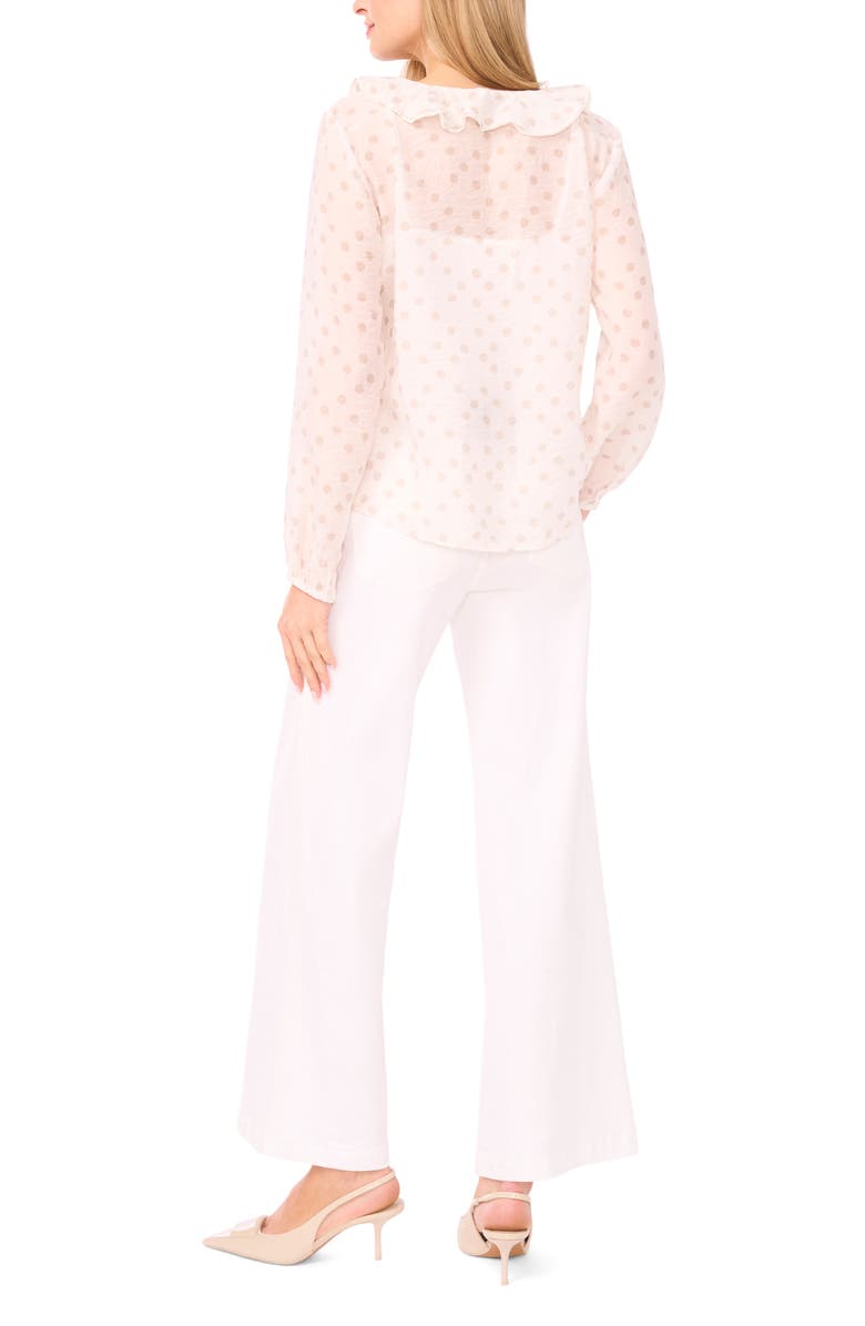 Halogen<sup>®</sup> Polka Dot Ruffle Trim Top, Alternate, color, Clay