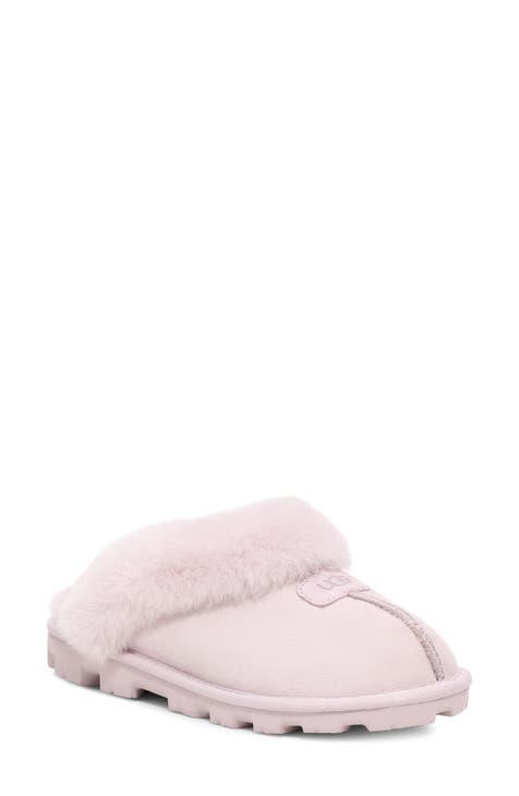 UGG Austraila Addison Sherpa Pink Meauve Silky Bow Slippers fashion Kids Size 5