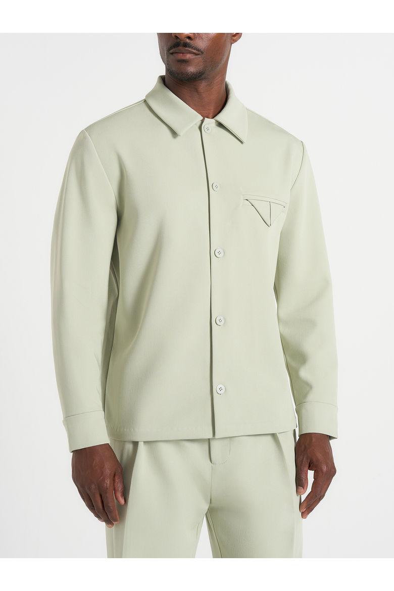 Leo Hatched Overshirt, Alternate, color, Sage