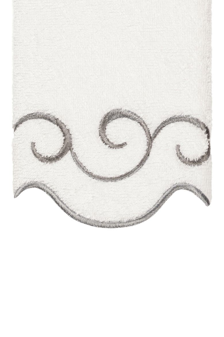 Simplicity Scallop 3-Piece Towel Set, Alternate, color, WHITE/ GRAY