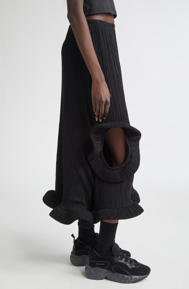 MELITTA BAUMEISTER Foam Ruffle Hole Pleated Midi Skirt, Alternate, color, 