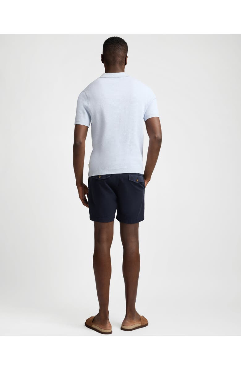 Onia Textured Cotton Johnny Collar Polo, Alternate, color, Sky White