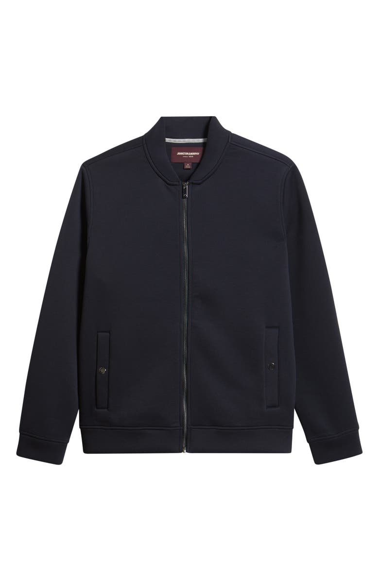 Johnston & Murphy Knit Bomber Jacket, Alternate, color, Navy
