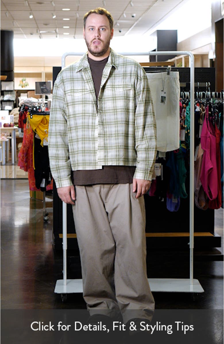 Plaid Texture Sheer Flannel Button-Up Shirt, sales video thumbnail