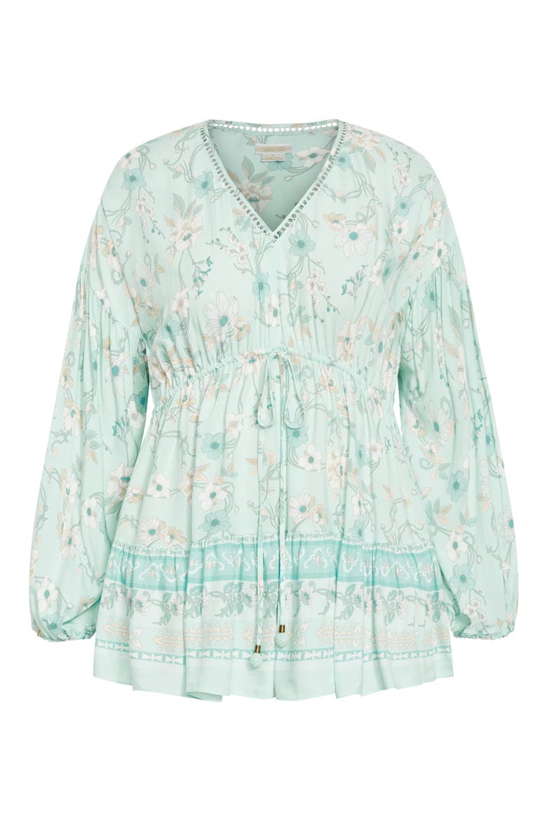 Spirited Floral Print Tunic Top, Alternate, color, SEAFOAM SPIRITED FL
