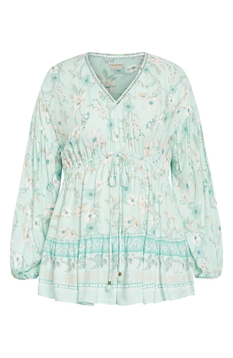 City Chic Spirited Floral Print Tunic Top, Alternate, color,