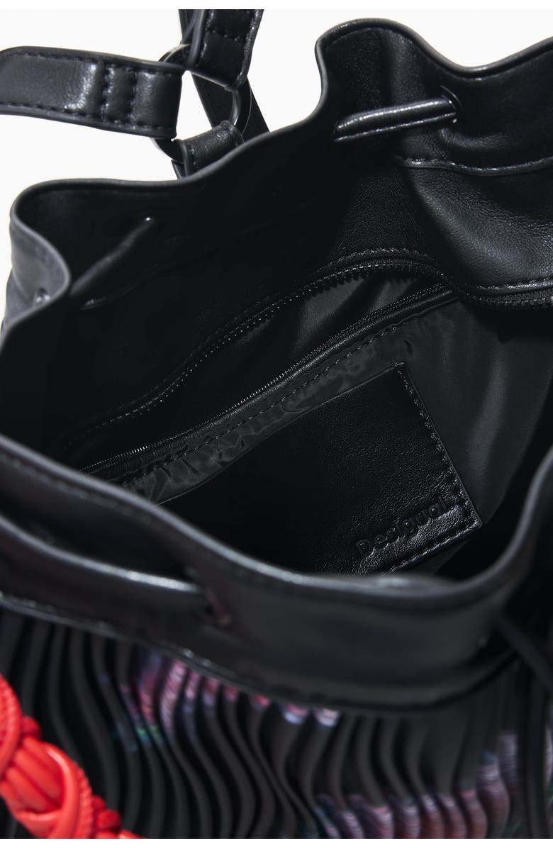 Desigual Medium Floral Backpack with Shoulder Strap, Alternate, color, Black