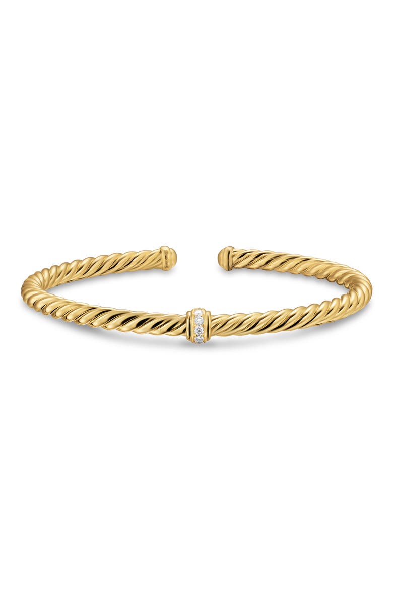 Cablespira® Flex Bracelet in 18K Yellow Gold with Diamonds, 4mm, Alternate, color, DIAMOND
