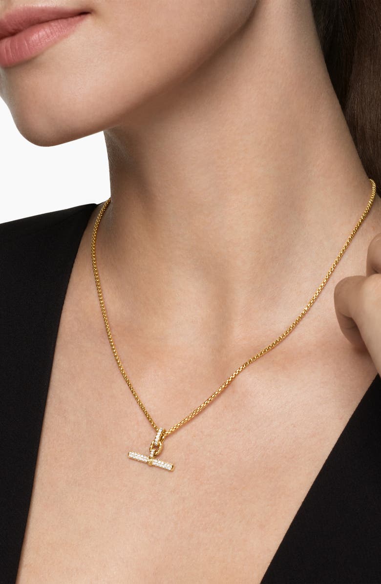 David Yurman Madison<sup
®</sup
 Toggle Pendant in 18K Yellow Gold with Diamonds, 20.2mm, Alternate, color, Diamond/ Gold